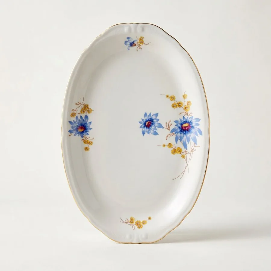 מגש אובלי להגשה מפורצלן