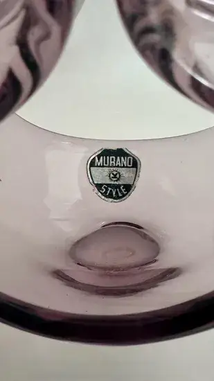 קערה מעוצבת זכוכית "מורנו " צבע חציל
