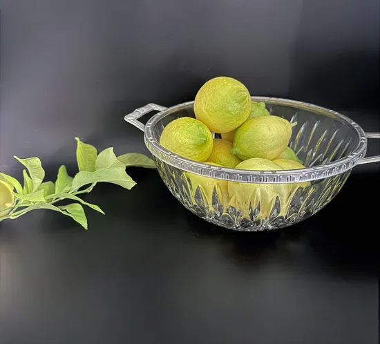 קערה מקריסטל בשילוב מתכת מצופה כסף מקריסטל