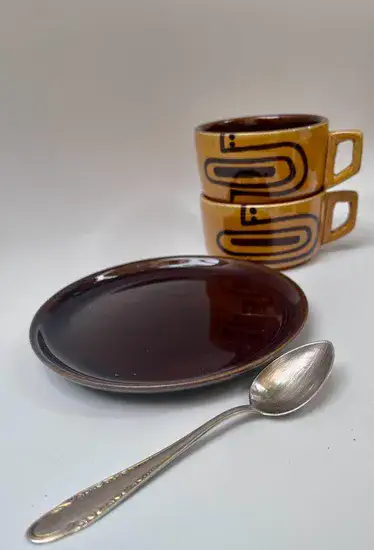ספל וצלחת  מקרמיקה "קרנט"