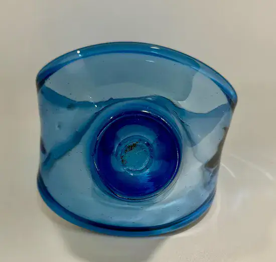 קערה מעוצבת זכוכית "מורנו " צבע כחול