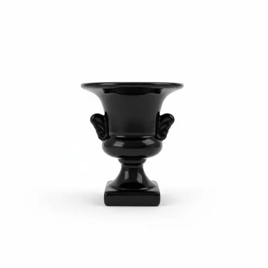 ואזה קטנה מקרמיקה - עבודת יד בצבע שחור