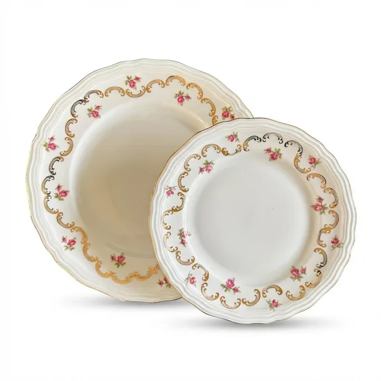 צלחת מנה עיקרית מפורצלן קוטר 24 ס"מ