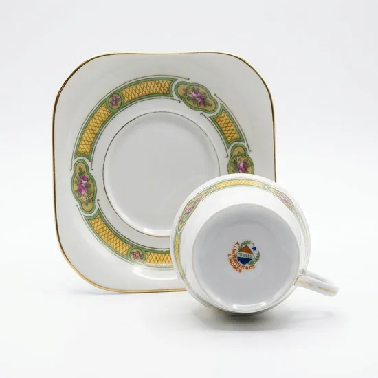 ספל וצלחת מפורצלן - תוצרת לימוז' צרפת