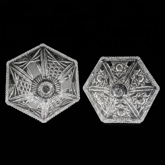 כלי משושה מפואר מקריסטל / זכוכית