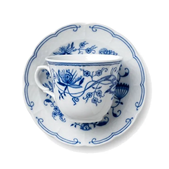 ספל וצלחת - "הבצל הכחול" מפורצלן יצרן Thun