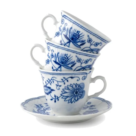 ספל וצלחת - "הבצל הכחול" מפורצלן יצרן Thun