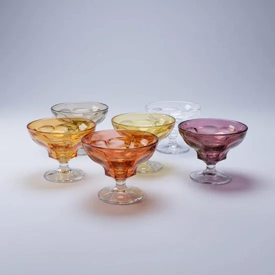 6 גביעים מקריסטל צבעוניים