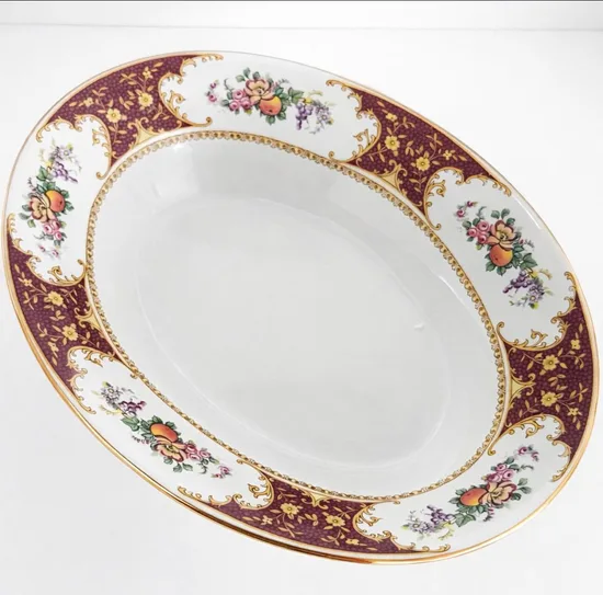 קערה גדולה אובלית מחרס אנגלי