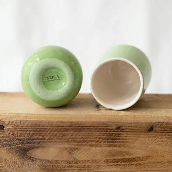 ספל מקרמיקה עבודת יד בצבע ירוק קקטוס