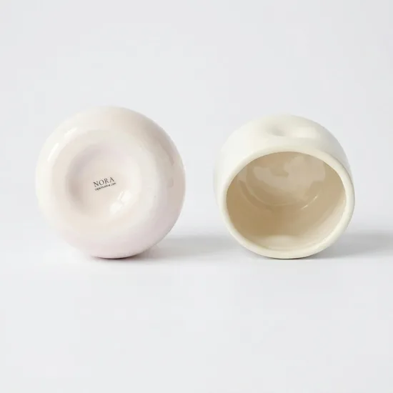 ספל מקרמיקה עבודת יד בצבע לבן