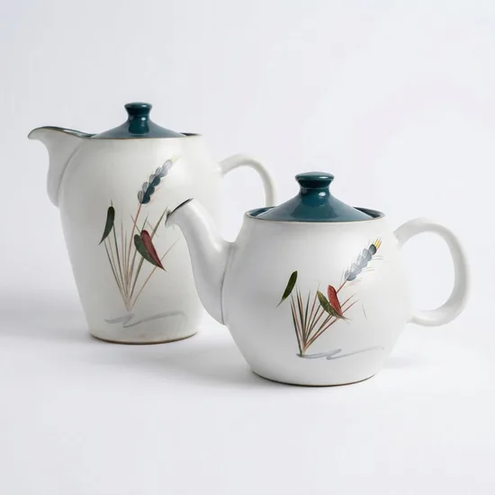 קומקום  חרס אנגלי סרוויס פס ירוק