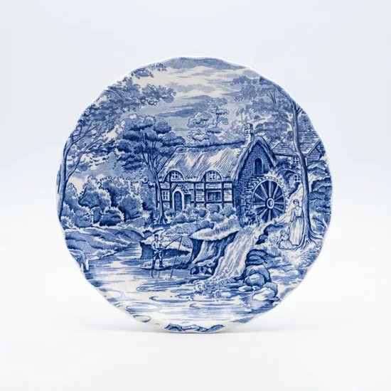 ספל וצלחת מחרס אנגלי  חלק מסרוויס טחנת המים