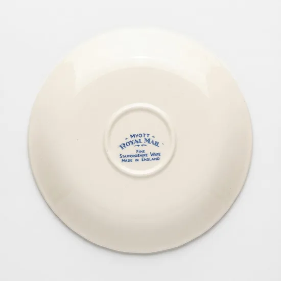 ספל וצלחת מחרס אנגלי חלק מסרוויס כרכרה וסוסים