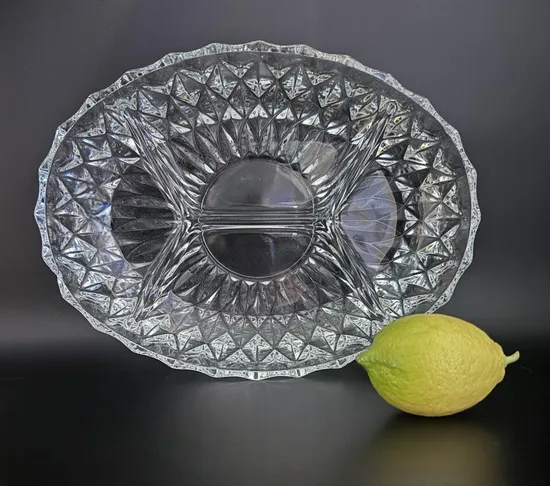 קערה אובלית כולל חלוקה מקריסטל / זכוכית