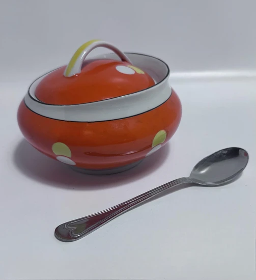 כלי סוכר מפורצלן כתום