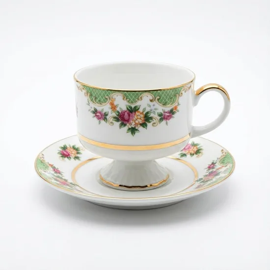 ספל וצלחת בודד מפורצלן